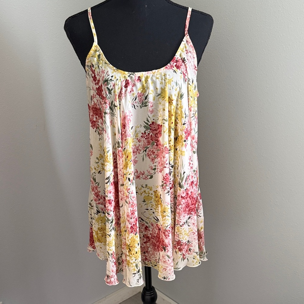 Umgee Floral Camisole Top - Pink and Yellow